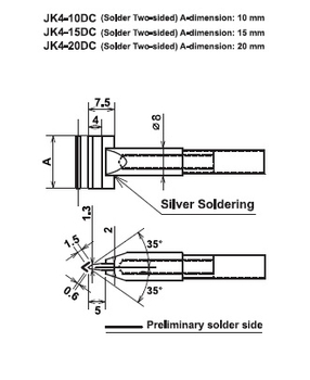 ปลายหัวแร้งซามูไร Cera cote solder tip samurai jk4-10dc solder two-sided a-dimension 10mm